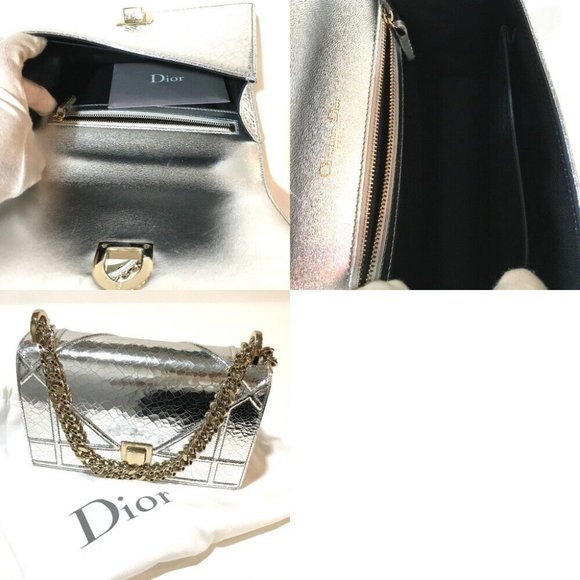 DIOR Small flap DIORAMA Shoulder Bag Silver/GoldHW - Picture 2 of 9